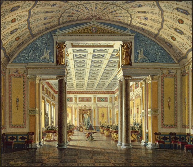 Interiors of the New Hermitage. The Room of Cameos à Eduard Hau