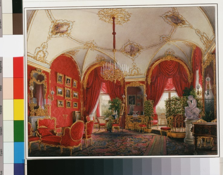 Interiors of the Winter Palace. The Fourth Reserved Apartment. The Corner Room à Eduard Hau
