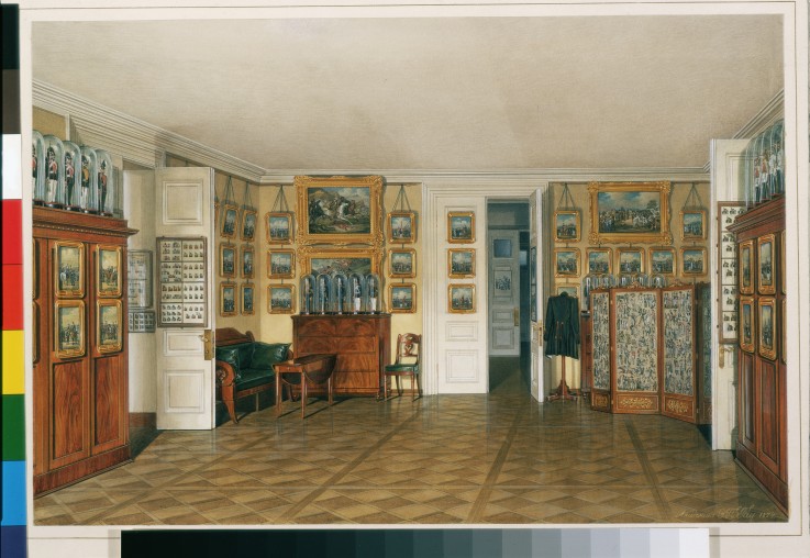 Interiors of the Winter Palace. The Valet Room of Emperor Alexander II à Eduard Hau