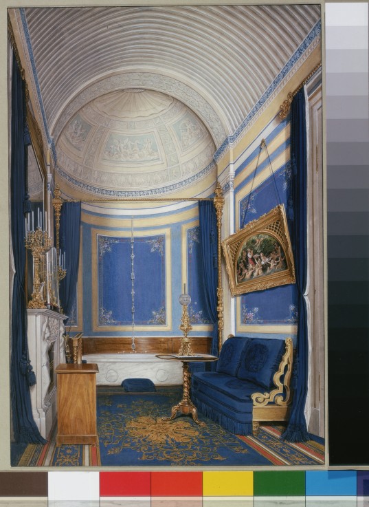 Interiors of the Winter Palace. The Bathroom of Empress Maria Alexandrovna à Eduard Hau