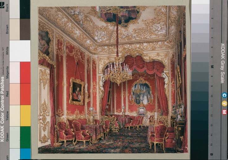Interiors of the Winter Palace. The Boudoir of Empress Maria Alexandrovna à Eduard Hau