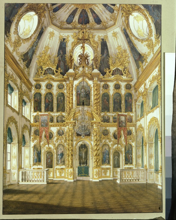 Interior in the Palace Chapel of the  Main Gatchina palace à Eduard Hau