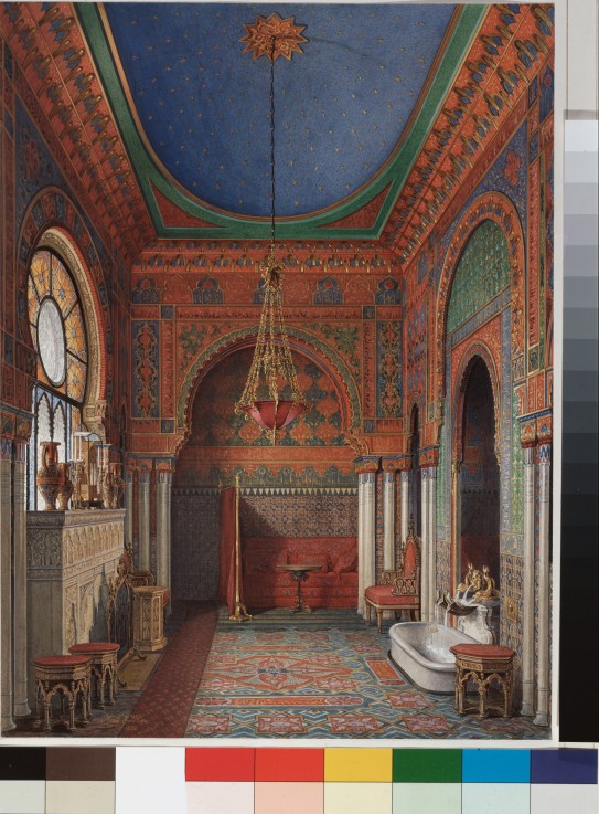 Interiors of the Winter Palace. The Bathroom of Empress Alexandra Fyodorovna à Eduard Hau