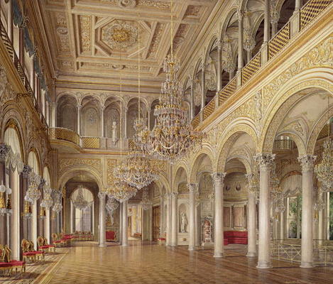 The Pavilion Hall, The Small Hermitage, 1864 (colour litho) à Eduard Hau