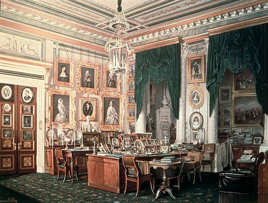 The Study of Alexander III (1845-94) at Gatchina Palace, c.1881 à Eduard Hau