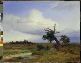 Paysage avec le chêne mourant