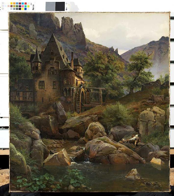 Landschaft mit Mühle im Morgenbachtal à Eduard Wilhelm Pose