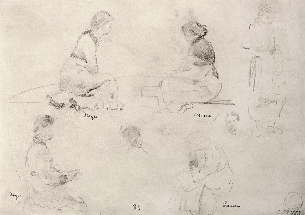 Five Studies of Women à Edvard Munch