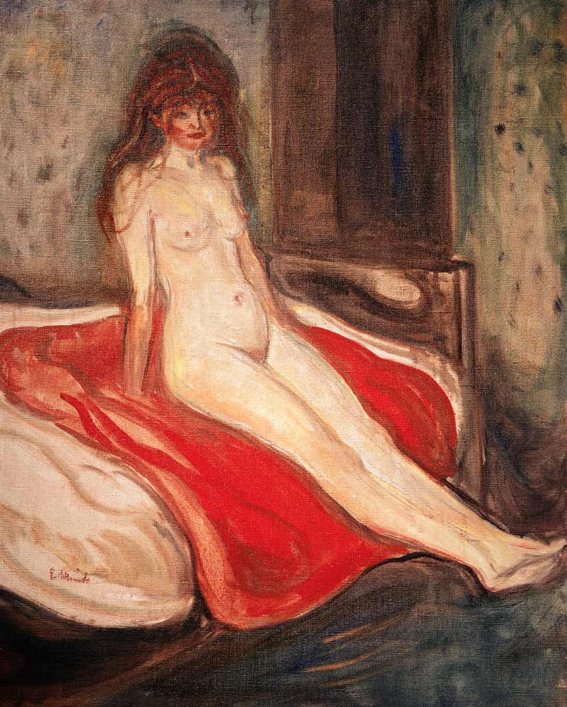 Girl on red cloth à Edvard Munch