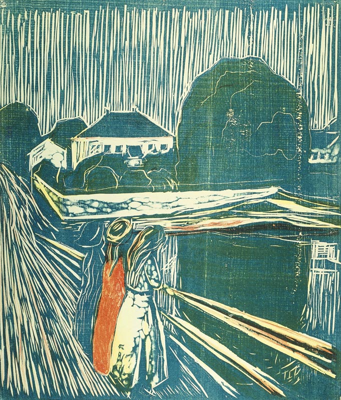 Mädchen auf der Brücke à Edvard Munch