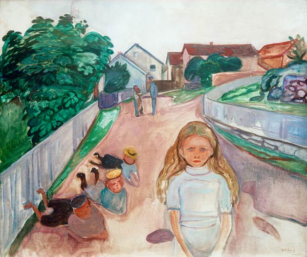 Children Playing in the Street in Asgardstrand à Edvard Munch