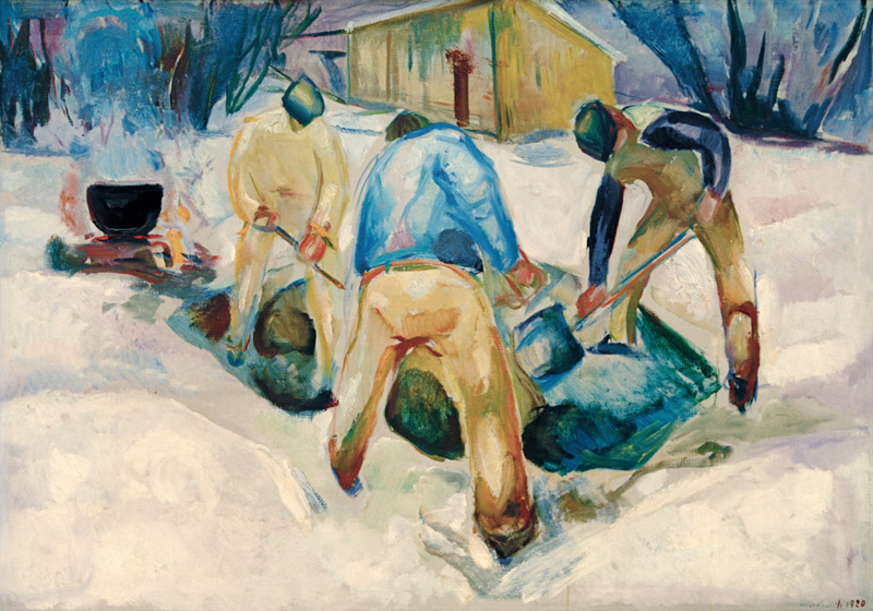 Straßenarbeiter im Schnee à Edvard Munch