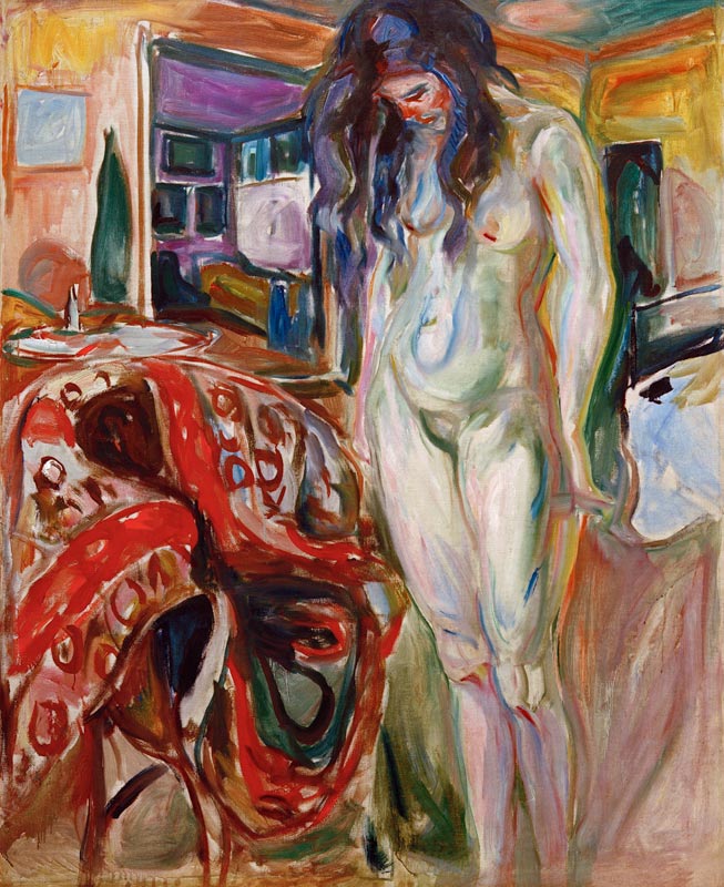 The Artists Model Standing beside the Straw Chair  à Edvard Munch