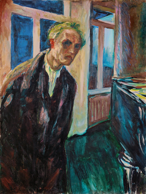 Wanderer by night: self portrait  à Edvard Munch