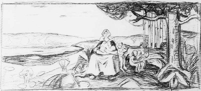 Alma Mater, pencil drawing à Edvard Munch