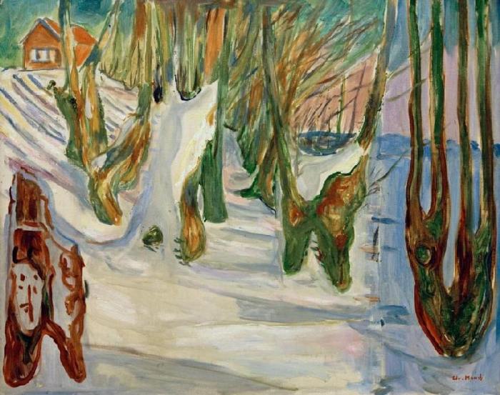 Old trees (Winter, Ekely) à Edvard Munch