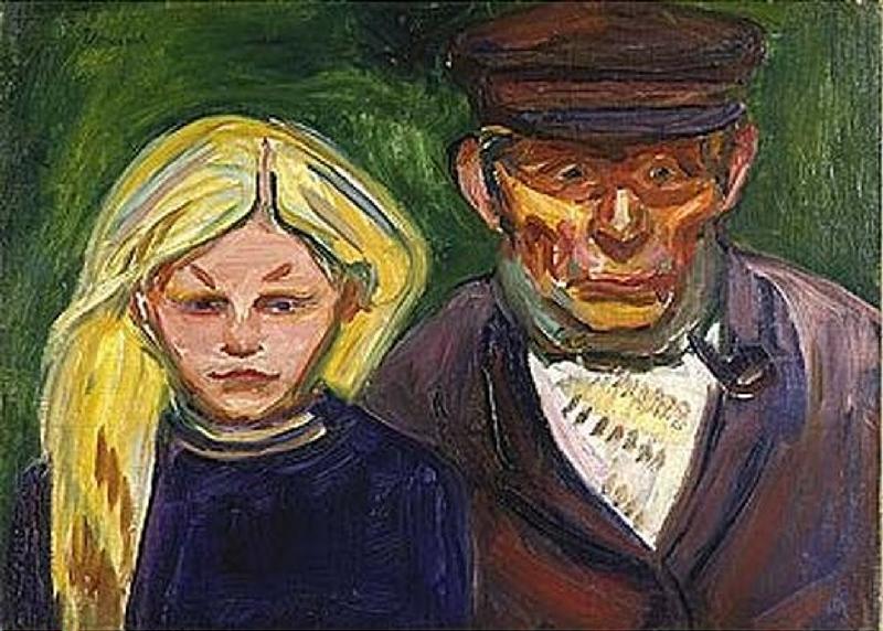Alter Fischer mit Tochter. à Edvard Munch
