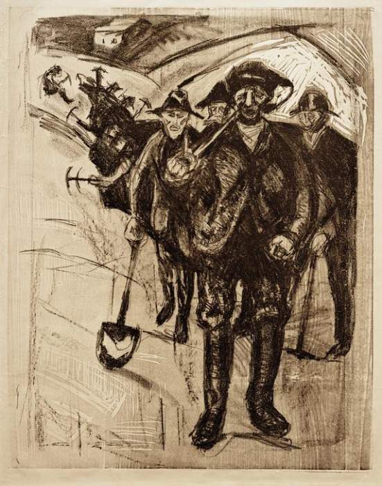 Arbeiter im Schnee à Edvard Munch