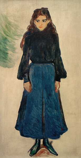 Das traurige Mädchen (Das blaue Mädchen) à Edvard Munch