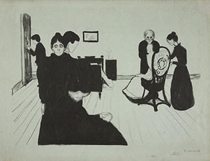 Der Tod im Krankenzimmer à Edvard Munch