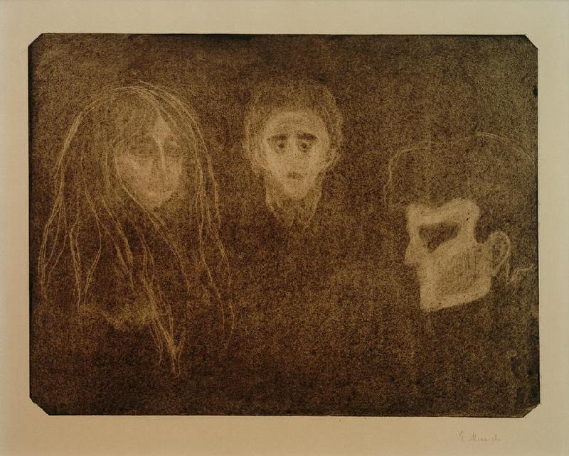 Three Faces (Tragedy) à Edvard Munch
