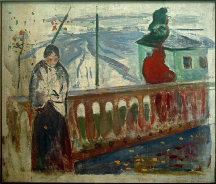 Woman by the Balustrade à Edvard Munch