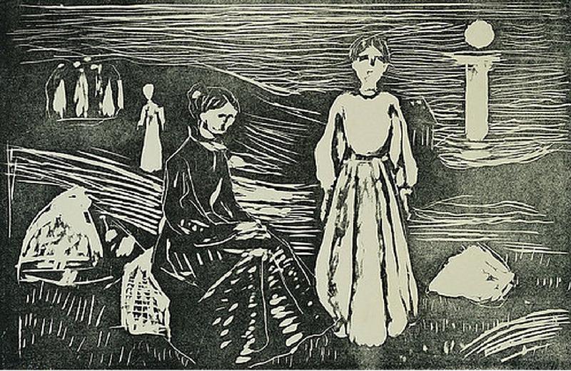 Frauen am Meeresstrand in der Sommernacht à Edvard Munch