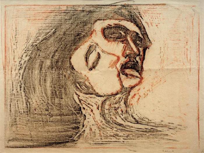 Kopf bei Kopf (Mann und Weib, sich küssend) à Edvard Munch