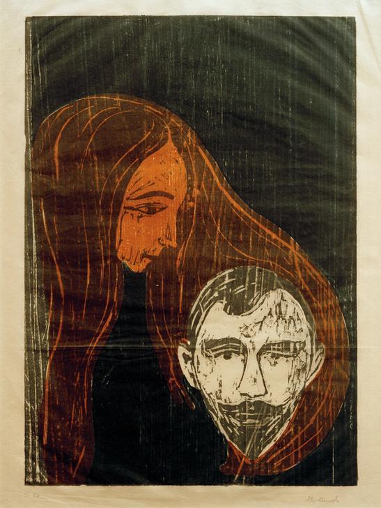 Male Head with Woman's Hair à Edvard Munch