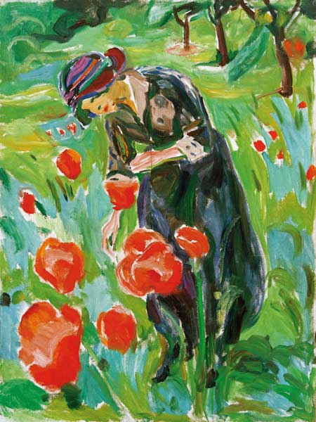 Femme avec coquelicots à Edvard Munch