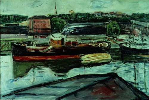 Portrait of Lubeck with a steamer  à Edvard Munch