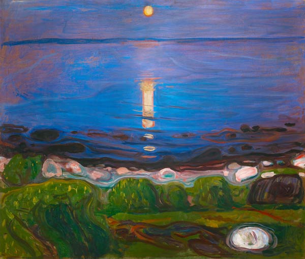 Sommernacht am Meeresstrand. à Edvard Munch