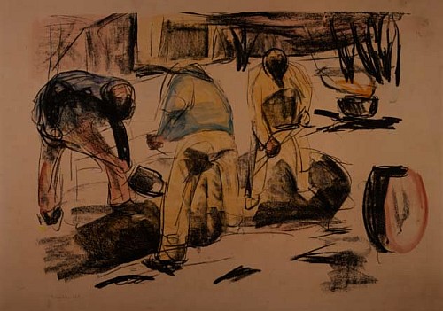 Three Workmen à Edvard Munch