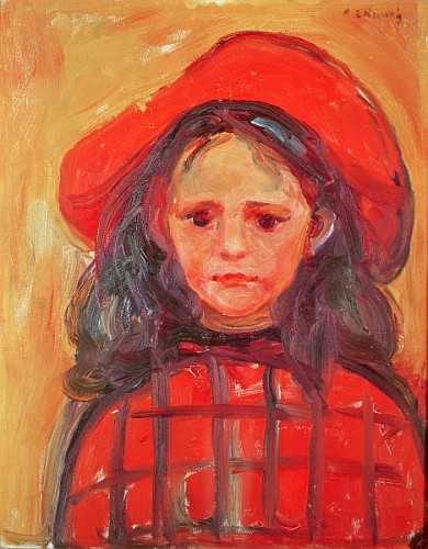 Young Girl in a Red Hat  à Edvard Munch