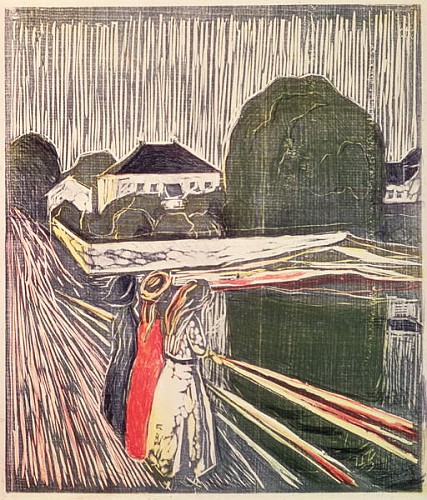 Young Girls on a Bridge à Edvard Munch