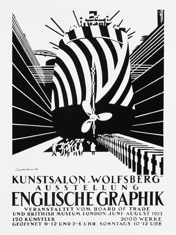 German poster for an exhibition of English Graphics for the Board of Trade and the British Museum, 1 à Edward Alexander Wadsworth