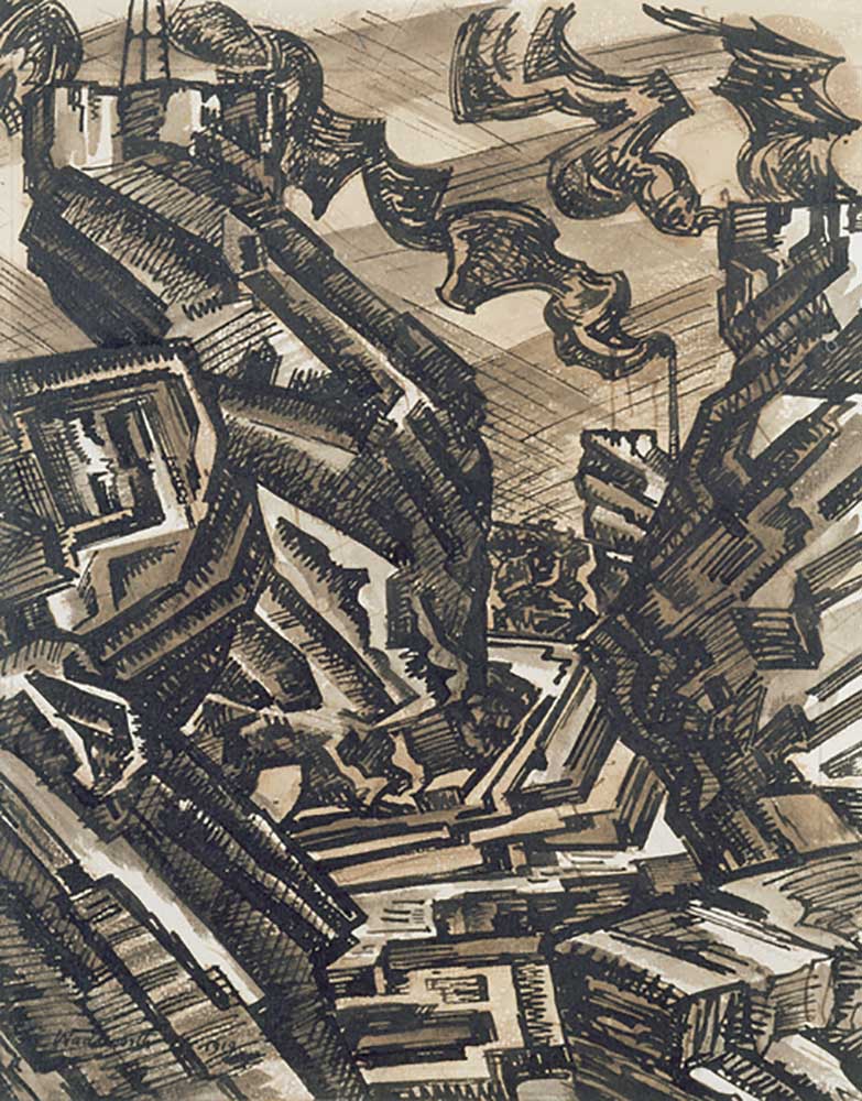 Black Country Drawing: Steel Works, 1919 à Edward Alexander Wadsworth