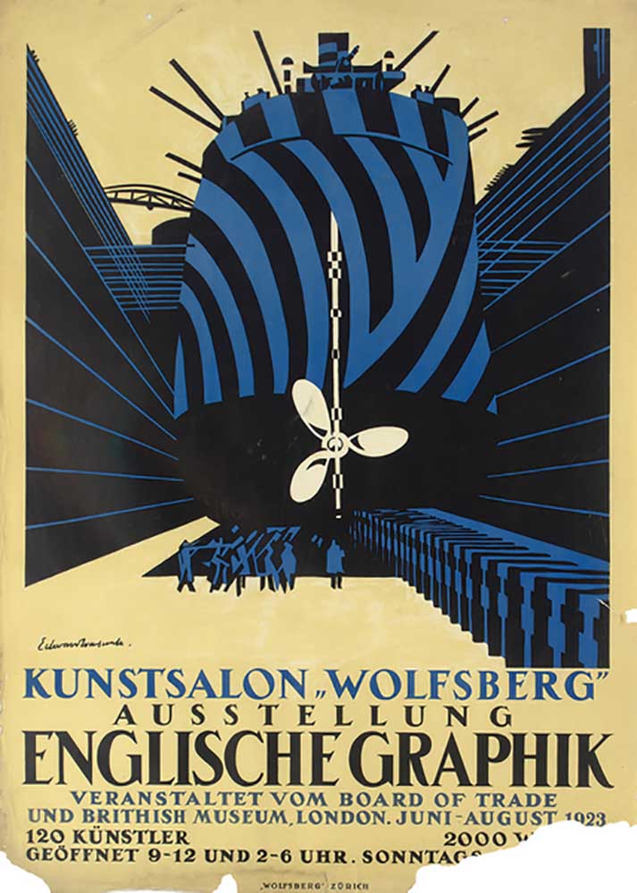 German poster for an exhibition of English Graphics for the Board of Trade and the British Museum, 1 à Edward Alexander Wadsworth