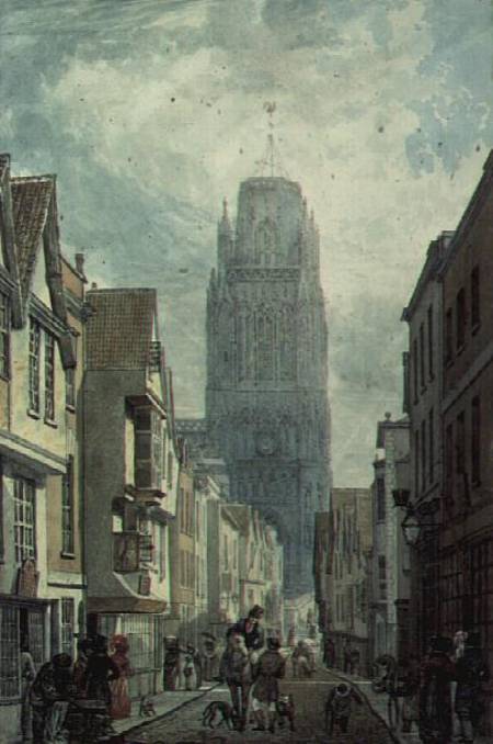 Redcliffe Street, Bristol, showing the Tower of the Church of St.Mary Redcliffe à Edward Cashin