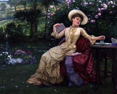Drinking Coffee and Reading in the Garden à Edward Killingsworth Johnson