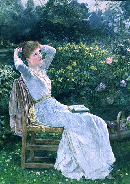 Summertime: portrait of the artist's wife, Hannah à Edward Killingsworth Johnson