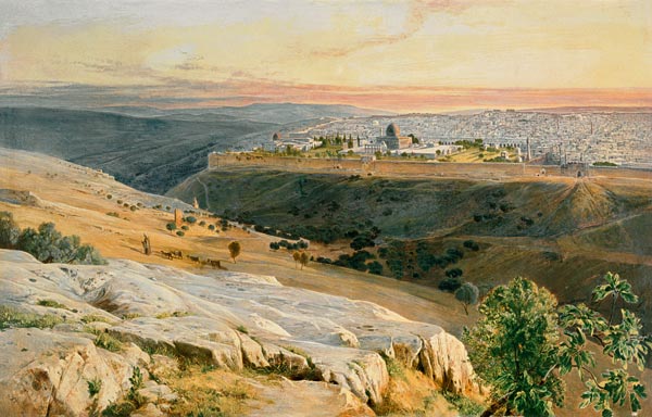 Jerusalem from the Mount of Olives à Edward Lear