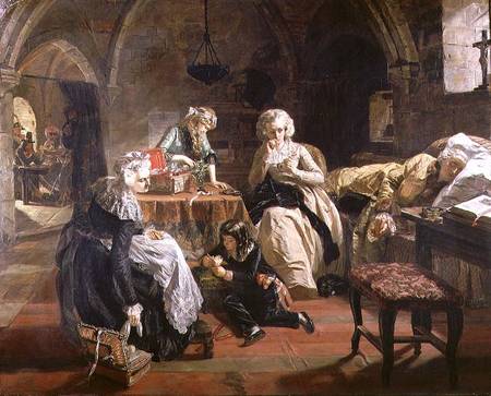 The Royal Family of France in the Prison of the Temple in 1792 à Edward Matthew Ward