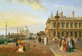 Sur le Piazza à Venise, dans l'arrière-plan Santa Marie dell Salute