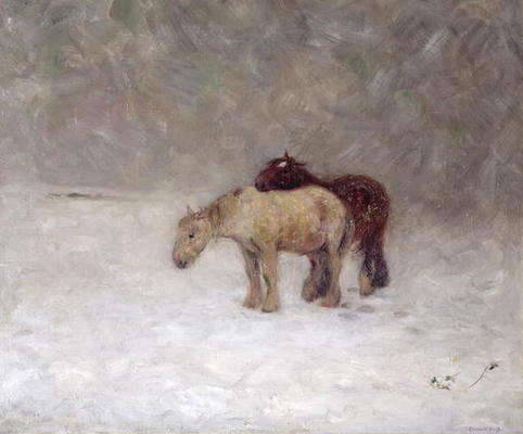 A Snow Storm, c.1891 (oil on canvas) à Edward Stott
