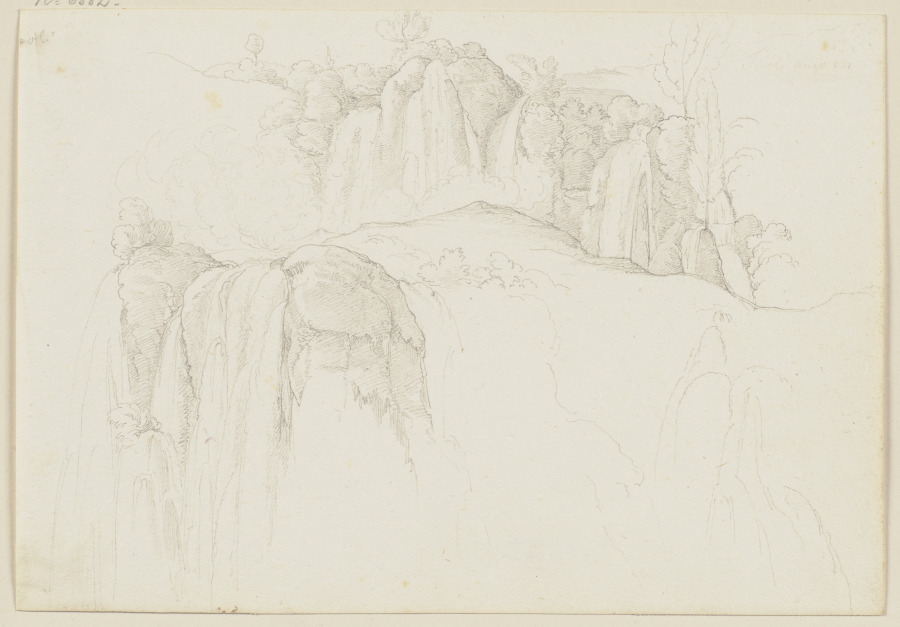 Aus dem Sabiner Gebirge, Wasserfälle bei Tivoli à Edward von Steinle
