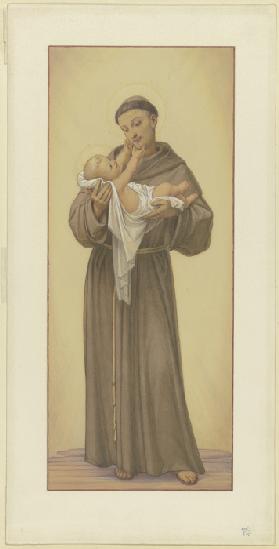 Der Heilige Antonius von Padua mit dem Jesuskind auf dem Arm