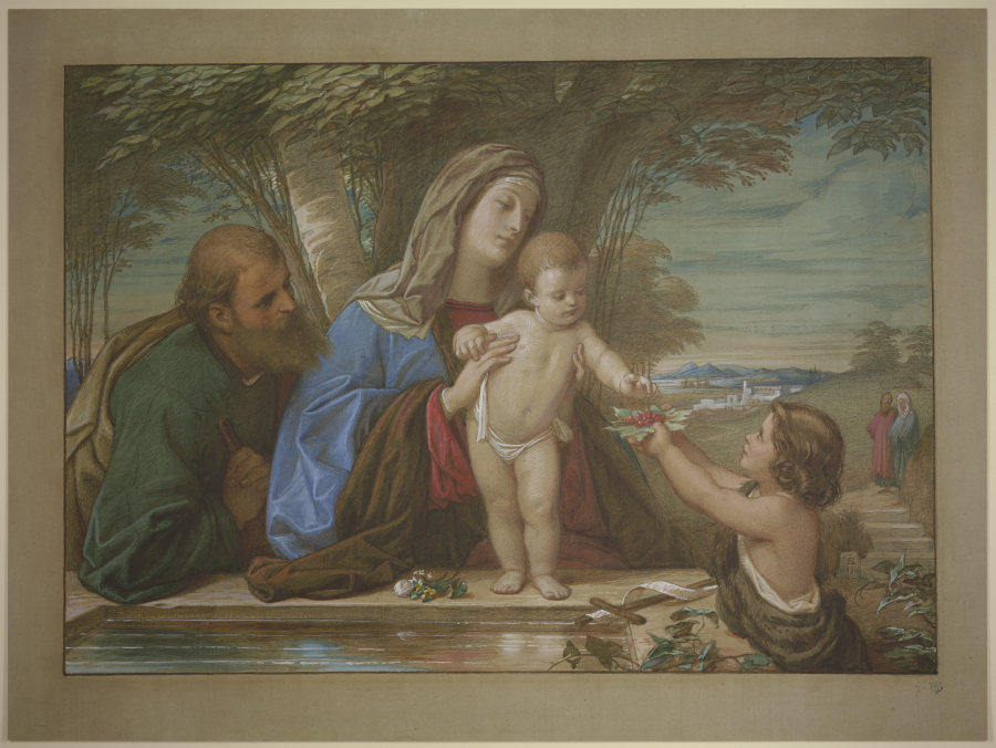 Madonna della Fontana: Die Heilige Familie mit dem Johannesknaben an einer Quelle à Edward von Steinle
