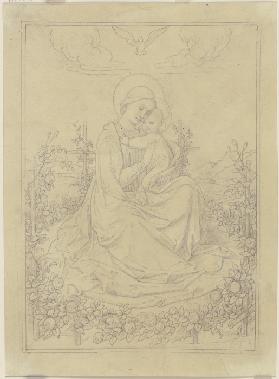 Madonna in the rose garden