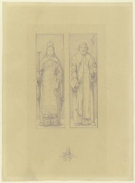 Maria und Joseph, ganze Figuren nebeneinander